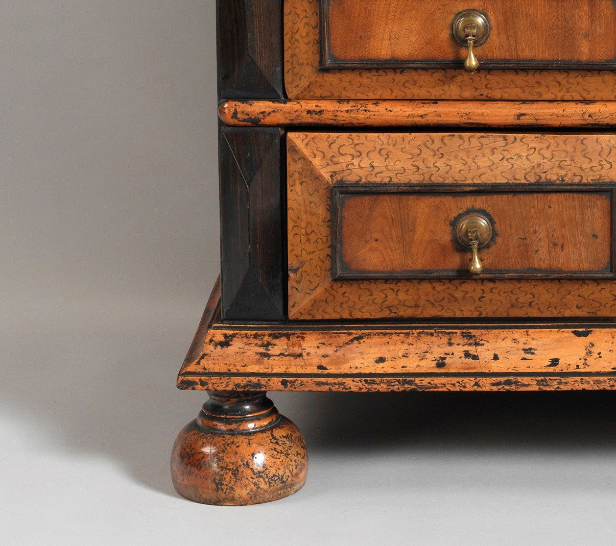 A Unique and Significant William and Mary Period Chest of Four Drawers