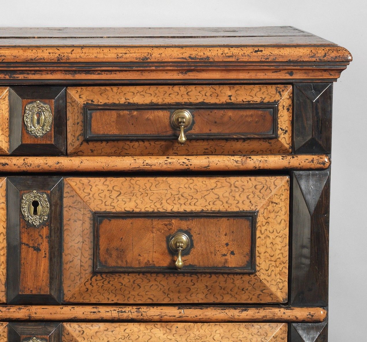 A Unique and Significant William and Mary Period Chest of Four Drawers