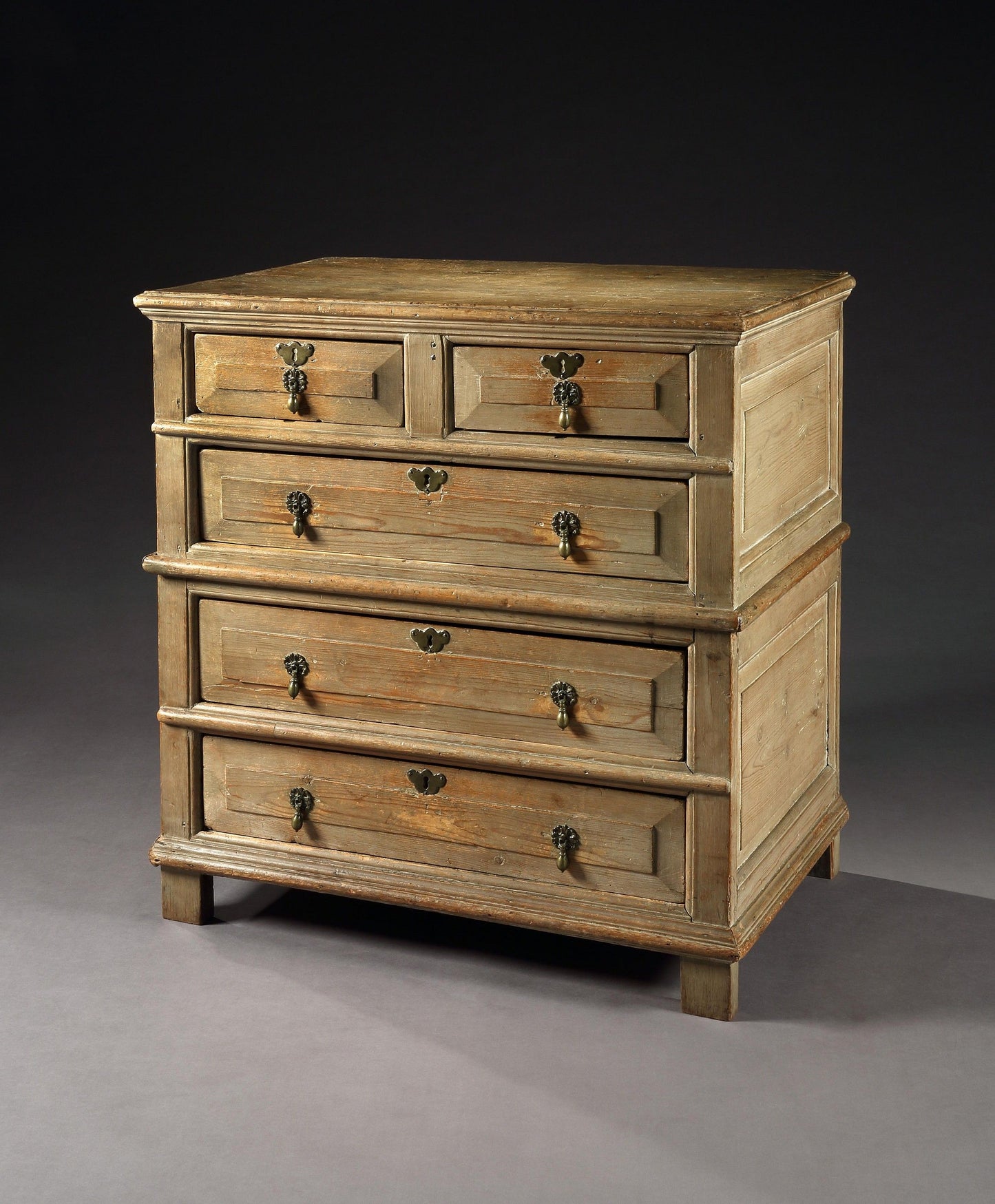 Provincial Queen Anne Chest of Five Drawers