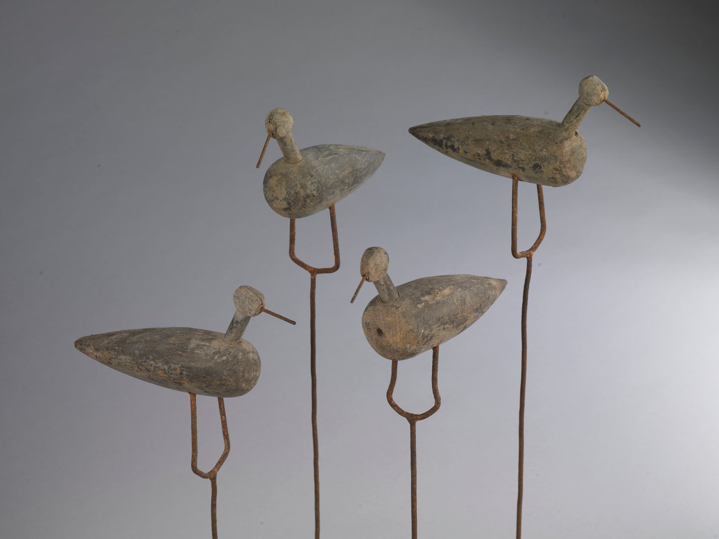 A Group of Four Shorebird Decoys