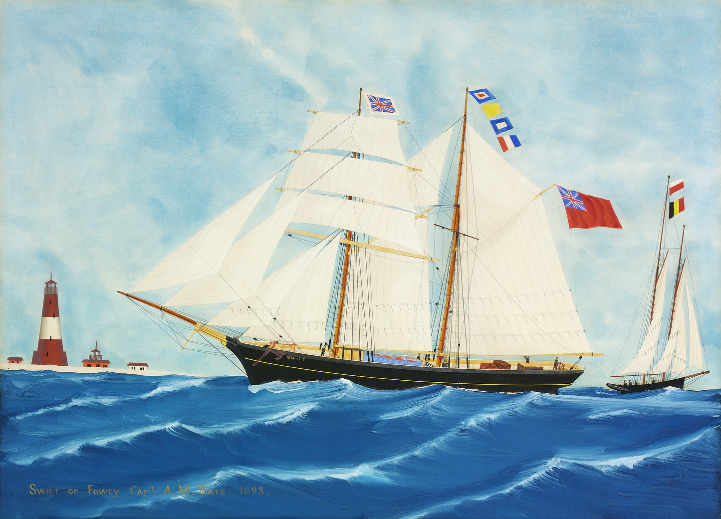 “Swift of Fowey” by A. De Clerck (FL.1875-1910)