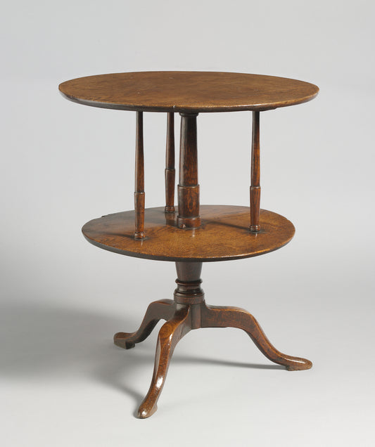 Rare Two Tiered Revolving Tripod Table